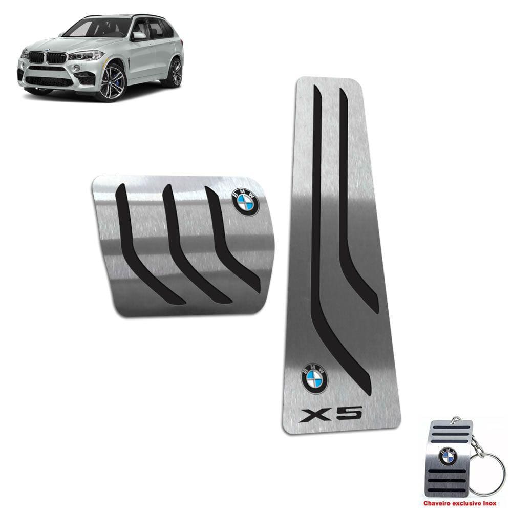 Pedaleira Automático Em Inox Bmw X5 2015 A 2021 Preto
