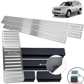 Descanso Soleira Grand Cherokee 2000 2010 Prata Alto Relevo