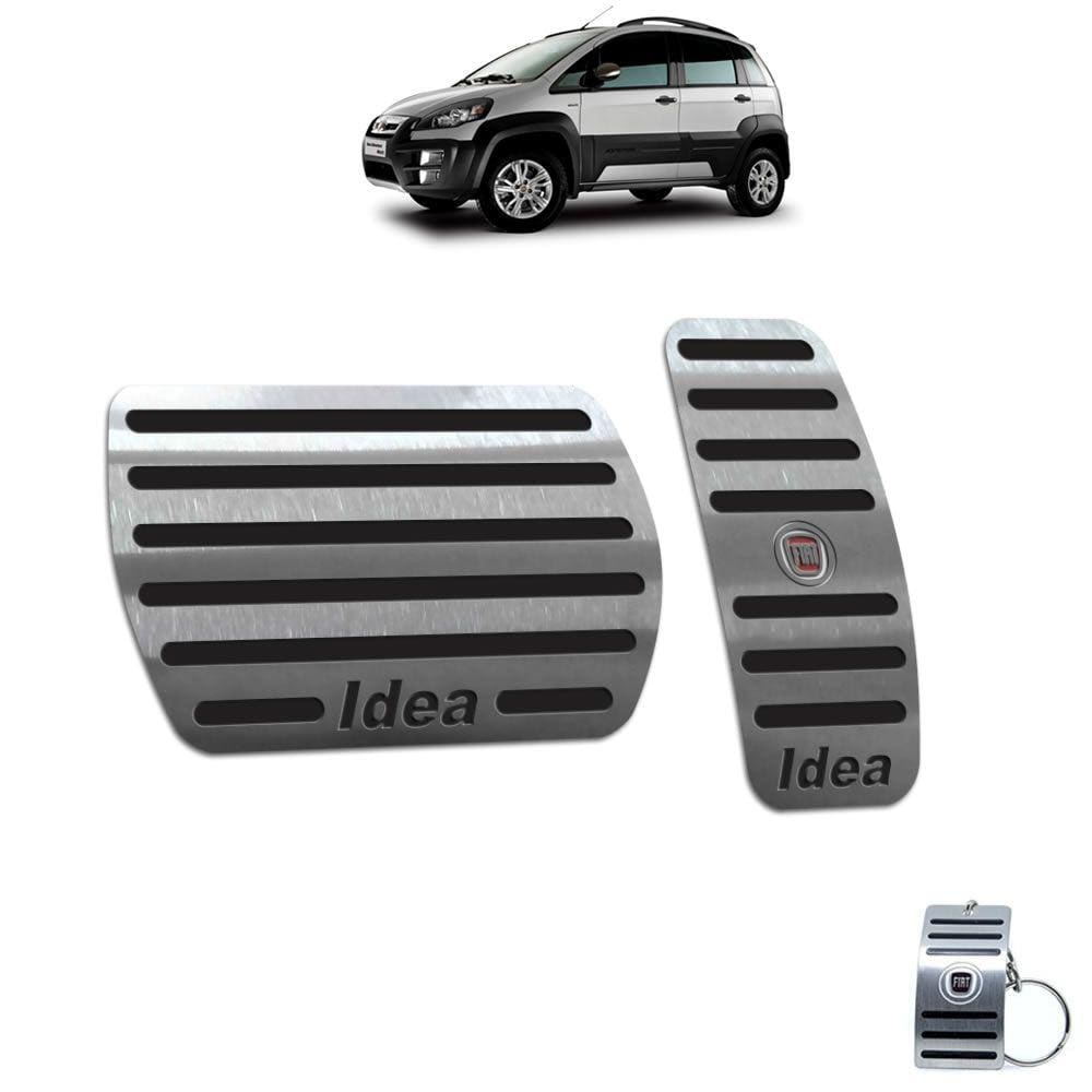 Pedaleira Automático Em Aço Inox Fiat Idea 2011 A 2016 Preto