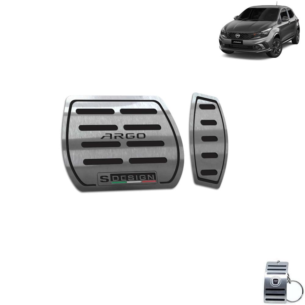 Pedaleira Automático Em Aço Inox Preto Fiat Argo S-Design