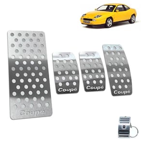 Pedaleira Com Descanso Em Aço Inox Fiat Coupé Prata