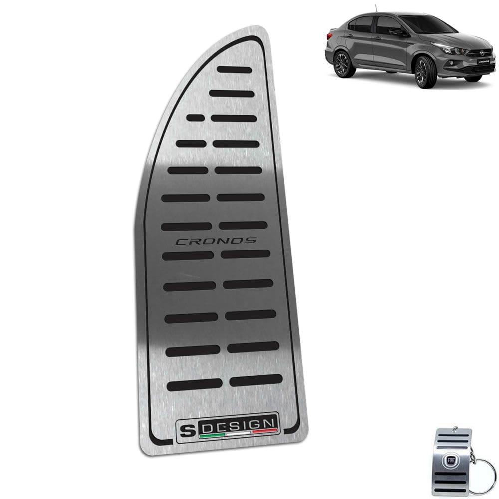 Descanso de Pé Aço Inox Fiat Cronos S- Design Preto