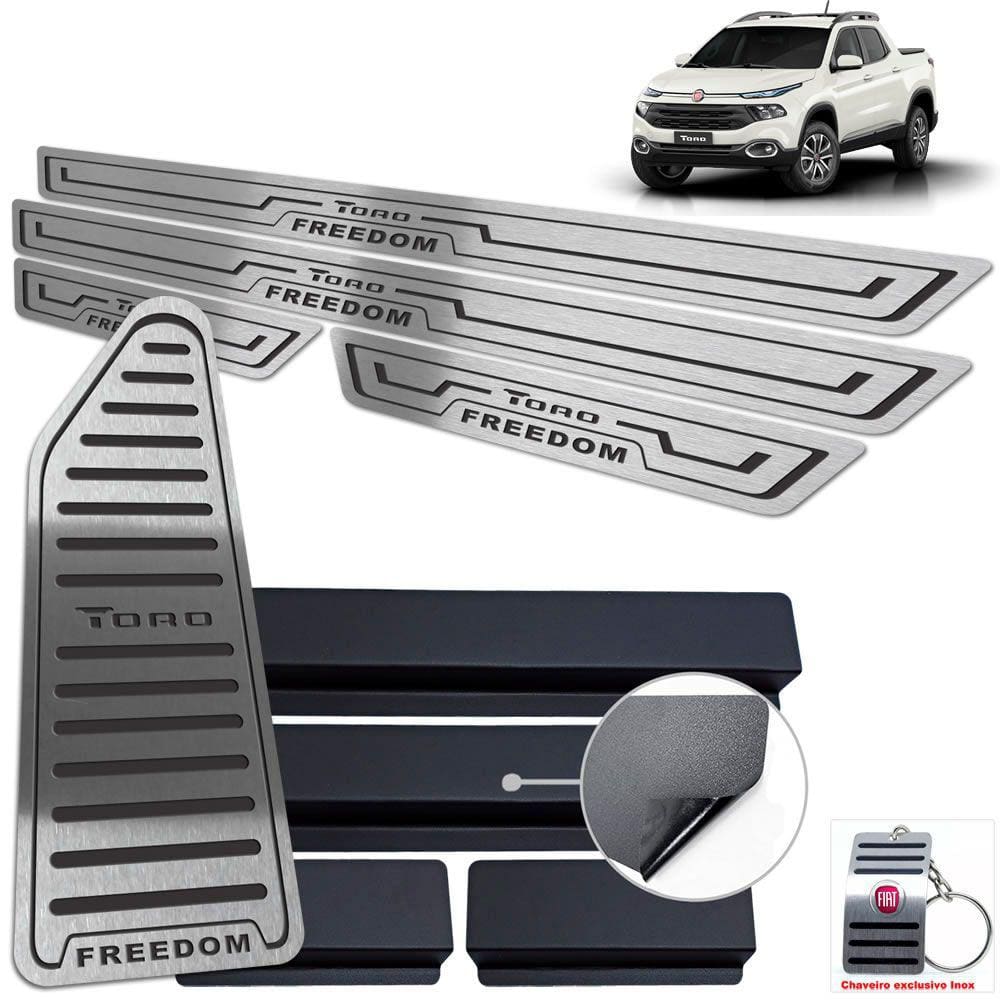 Descanso + Soleira Fiat Toro Freedom Preto Baixo Relevo