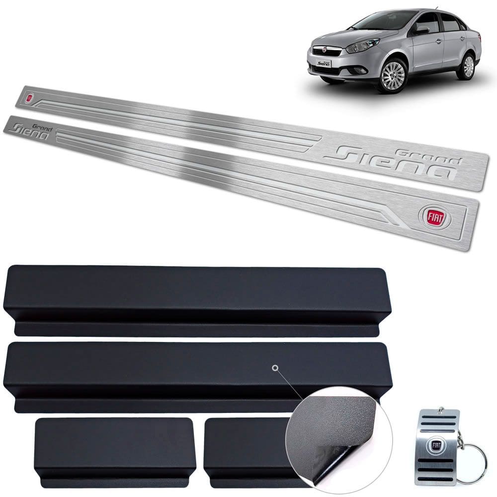 Soleira Fiat Grand Siena 2013 A 2020 Prata Baixo Relevo