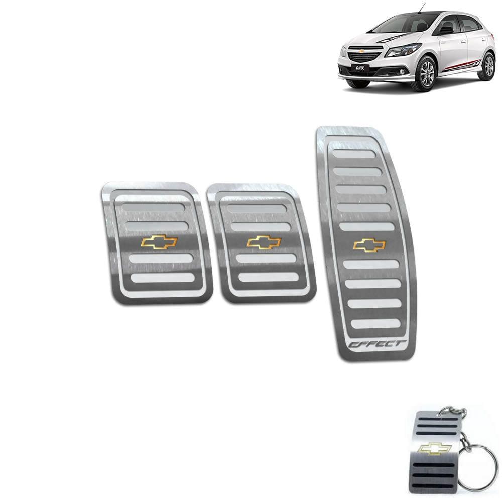 Pedaleira Manual Chevrolet Onix Effect 2013 a 2019 Prata