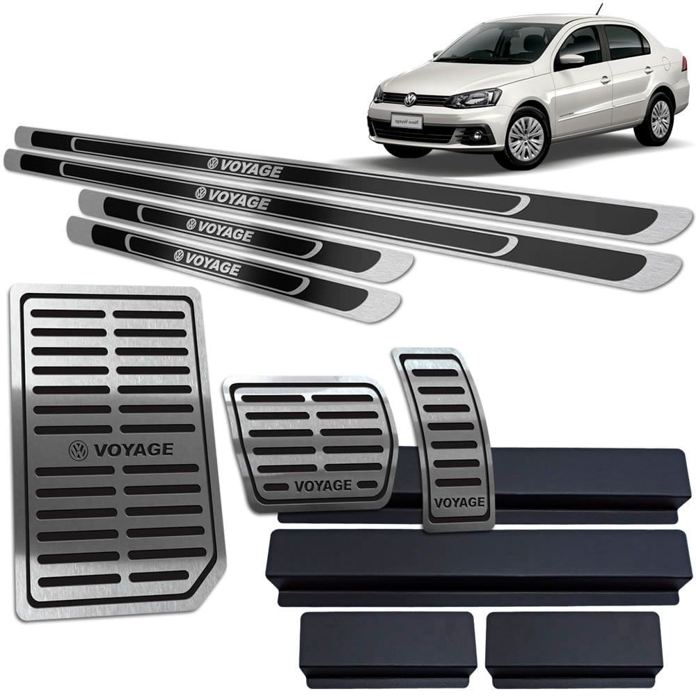 Soleira Pedaleira Auto Descanso Voyage 2010 A 20 Preto Ar