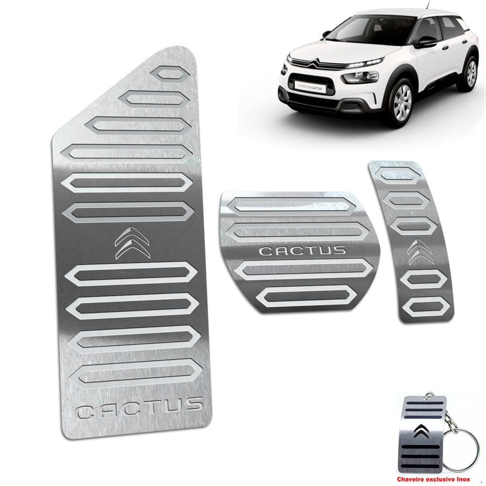 Descanso + Pedaleira Automático Citroen C4 Cactus Aço Inox