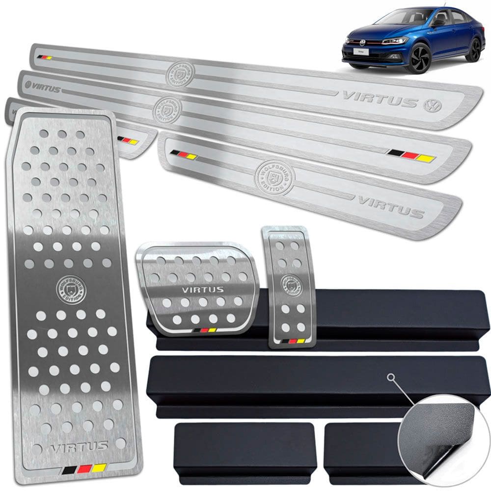 Descanso Pedaleira Auto Soleira Prata AR Virtus Wolfsburg Ed