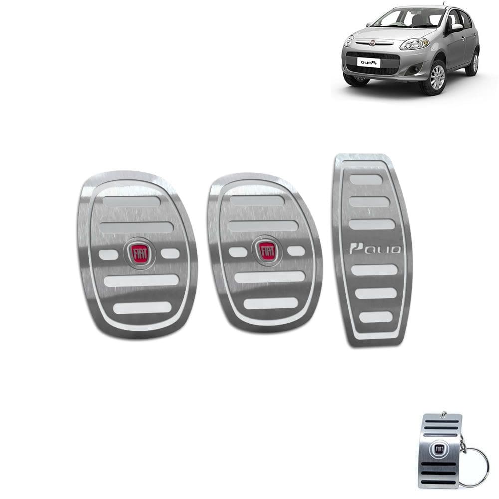 Pedaleira Manual Aço Inox Fiat Palio 2012 A 2017 Prata