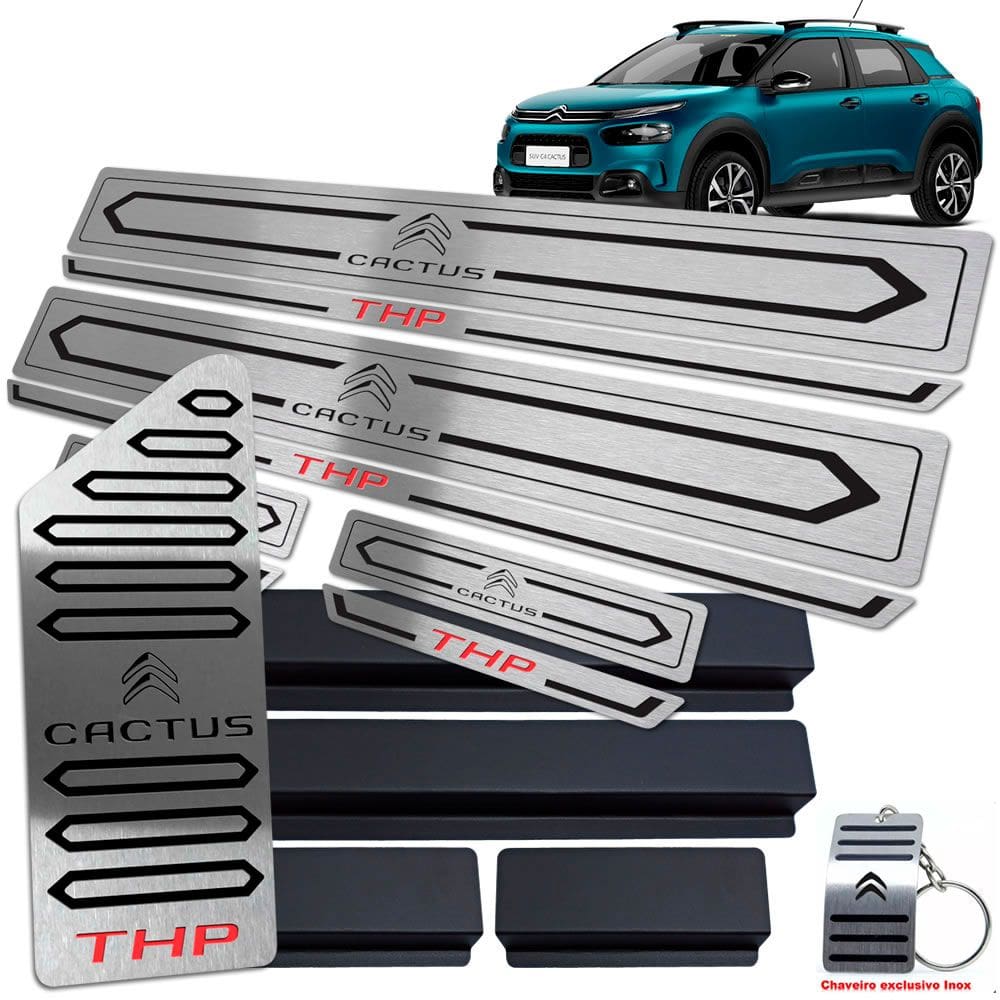 Descanso + Soleira Preto Baixo Relevo Citroen C4 Cactus Thp