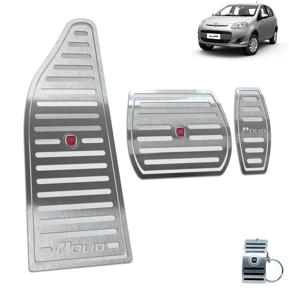 Pedaleira Automático Descanso Fiat Palio 2012 A 2017 Prata