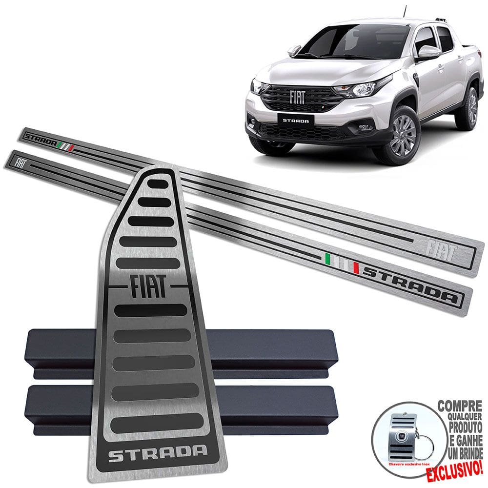 Soleira Descanso Fiat Strada 2021/ Preto Baixo Relevo