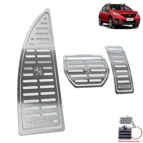 Pedaleira Automático + Descanso Peugeot 2008 2020 2021 Prata