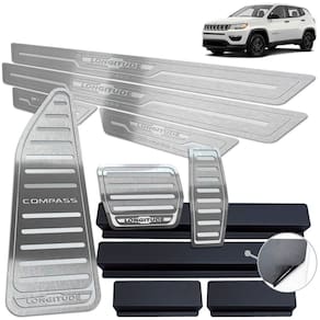 Pedaleira Soleira Descanso Prata Jeep Compass Longitude
