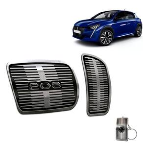 Pedaleira Automático Em Aço Inox Peugeot 208 2021 Preto