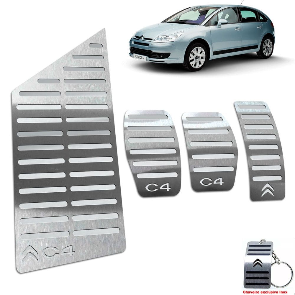 Pedaleira Manual + Descanso Citroen C4 Hatch Prata