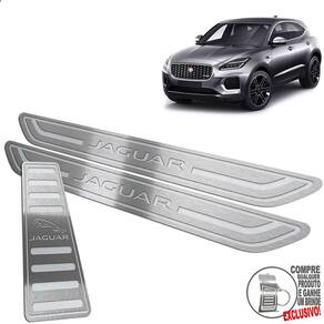 Descanso Soleira Jaguar E-Pace 2018 2020 Prata Baixo Relevo