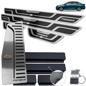 Descanso + Soleira Onix Plus Premier 2020 Preto Alto Relevo