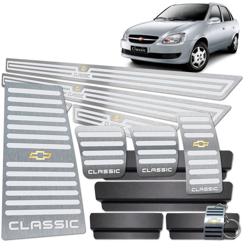 Soleira Pedaleira Descanso Inox Classic 2005 A 2016 Prata