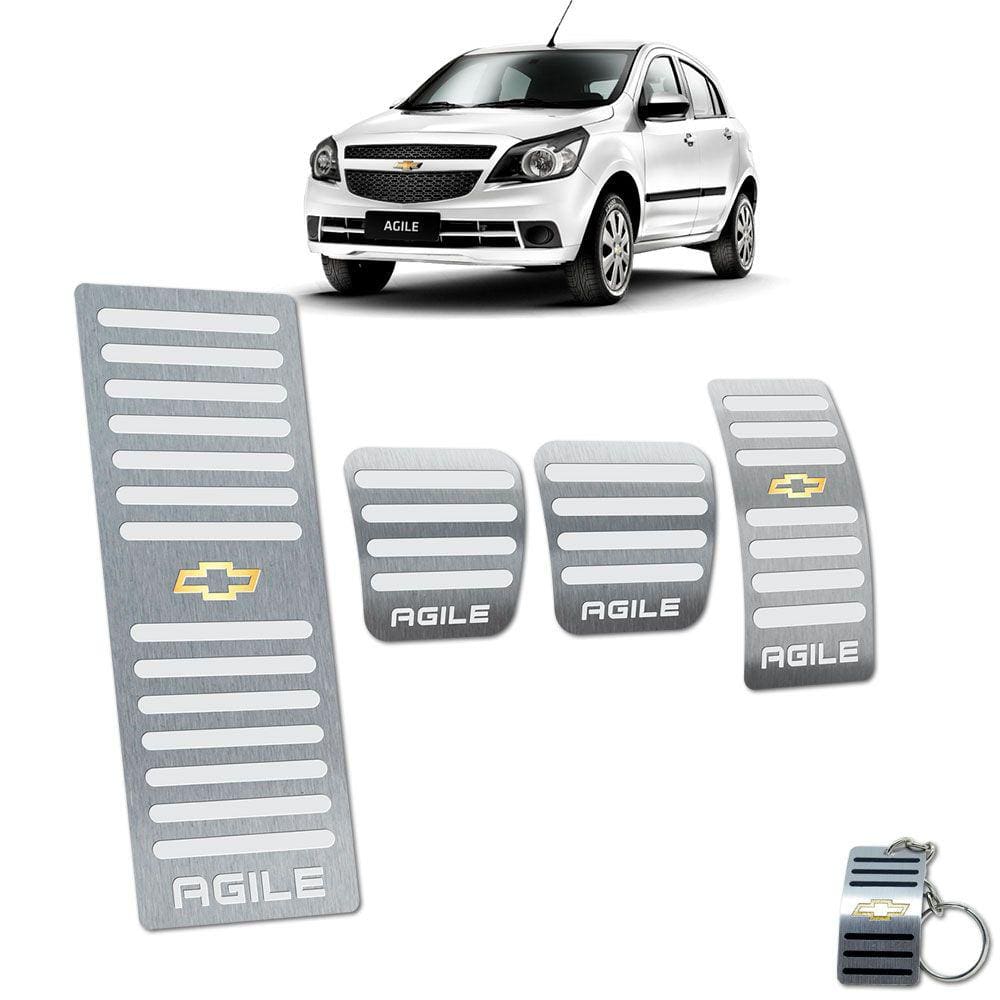 Pedaleira Manual Com Descanso Chevrolet Agile Prata