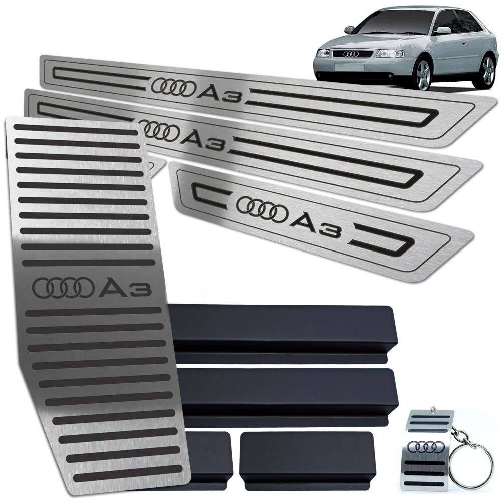 Descanso + Soleira Audi A3 1996 2006 Preto Baixo Relevo