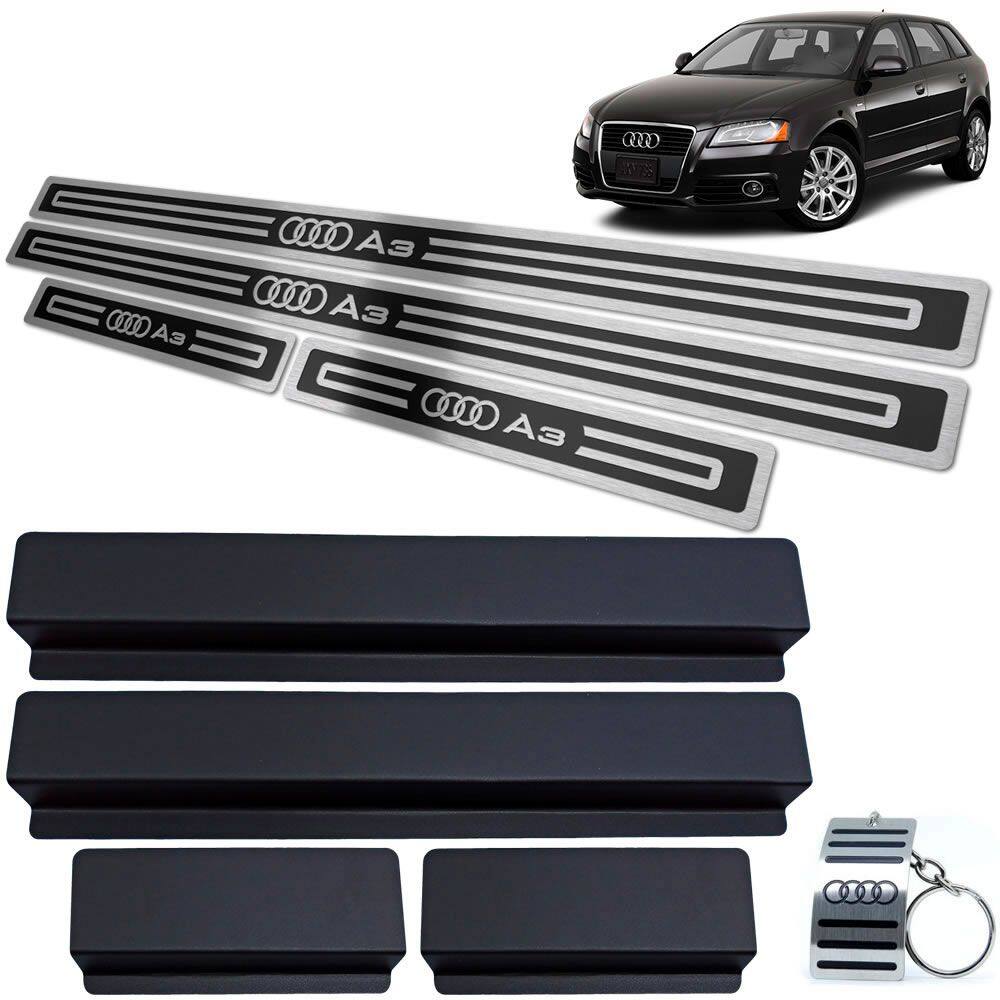 Soleira de Porta Audi A3 2007 A 2013 Preto Em Alto Relevo
