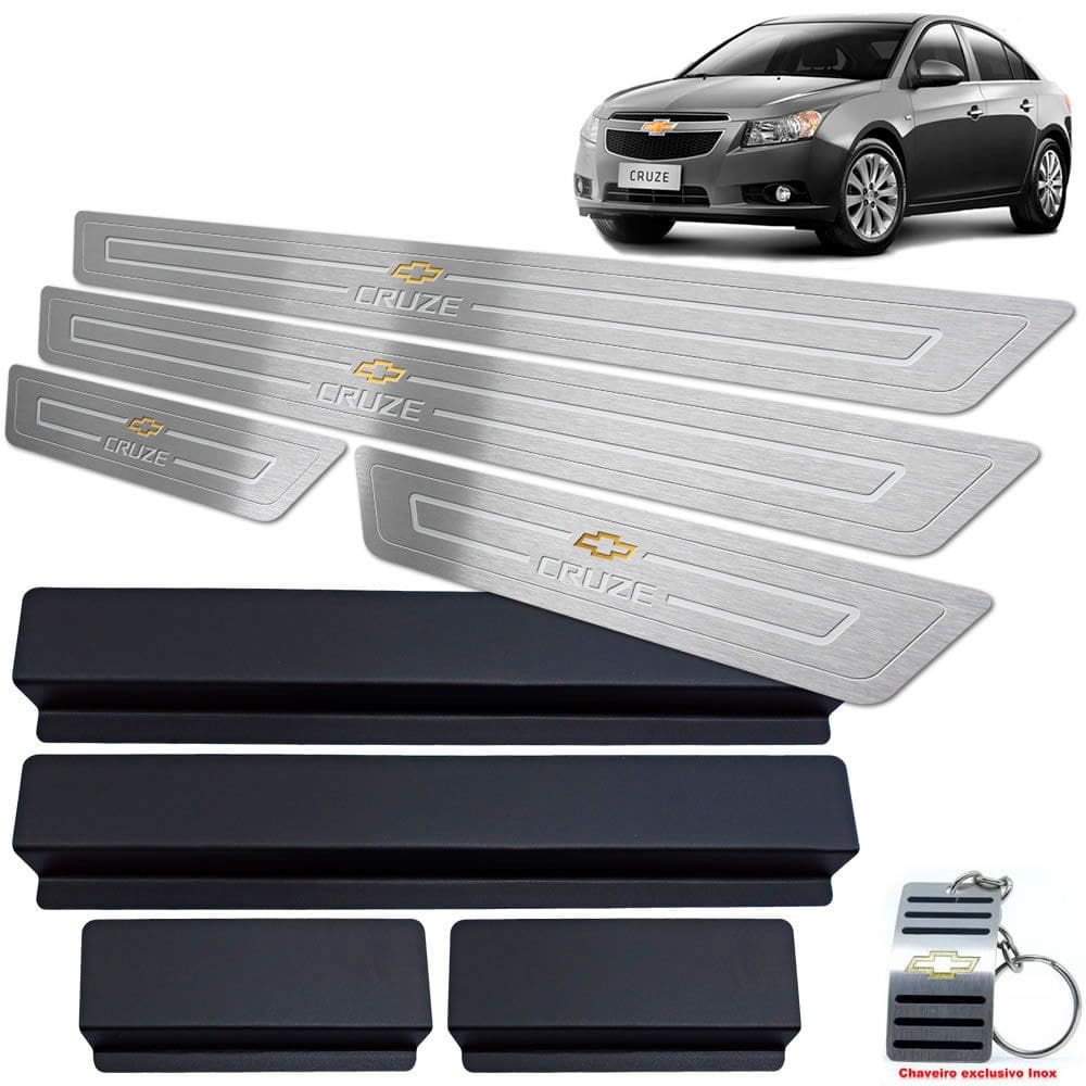 Soleira Chevrolet Cruze 2012 a 2016 Prata Baixo Relevo