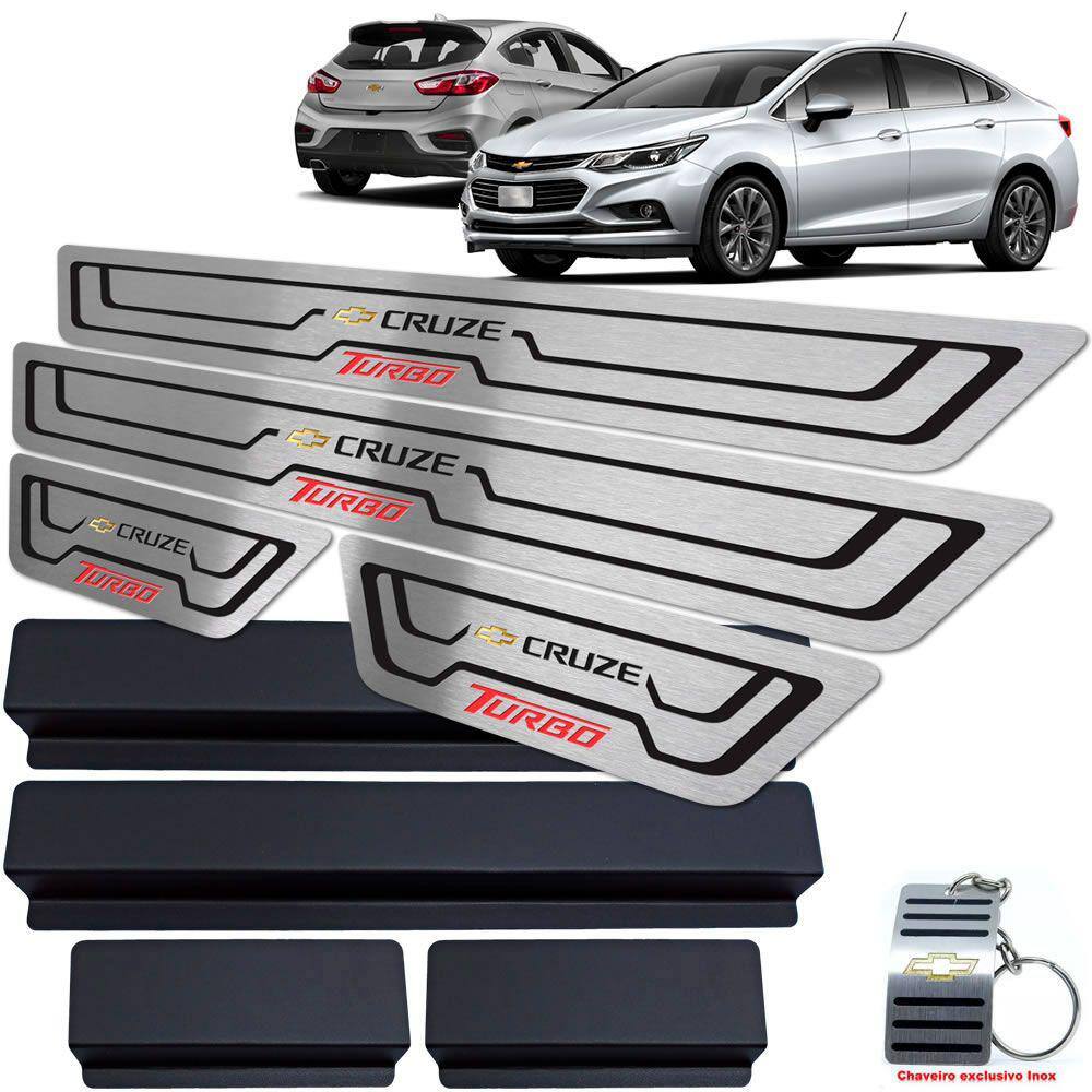 Soleira Chevrolet Cruze Turbo 2017 A 2020 Preto Baixo Relevo