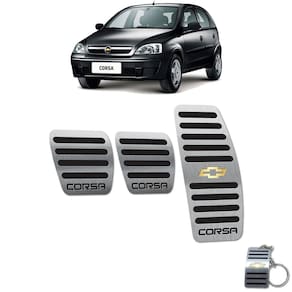 Pedaleira Manual Em Aço Inox Corsa 2002 A 2012 Preto