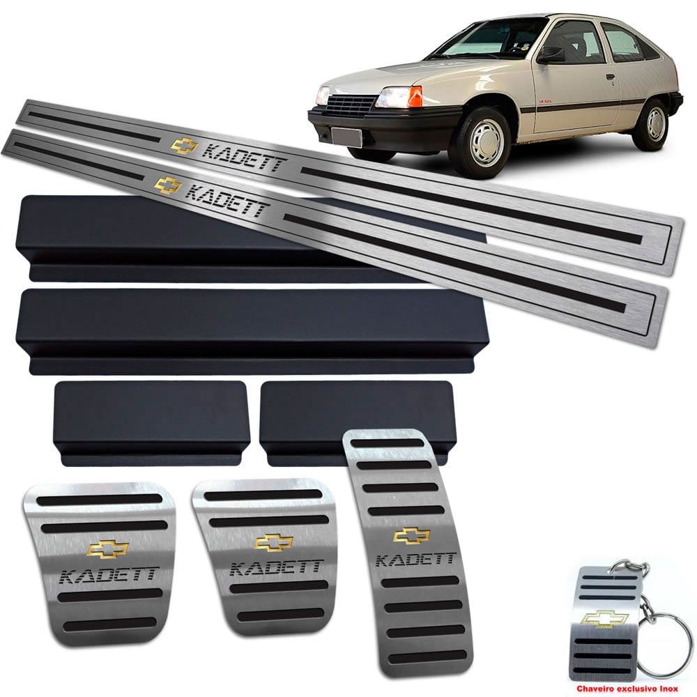 Pedaleira Manual Soleira Preto Baixo Relevo Chevrolet Kadett