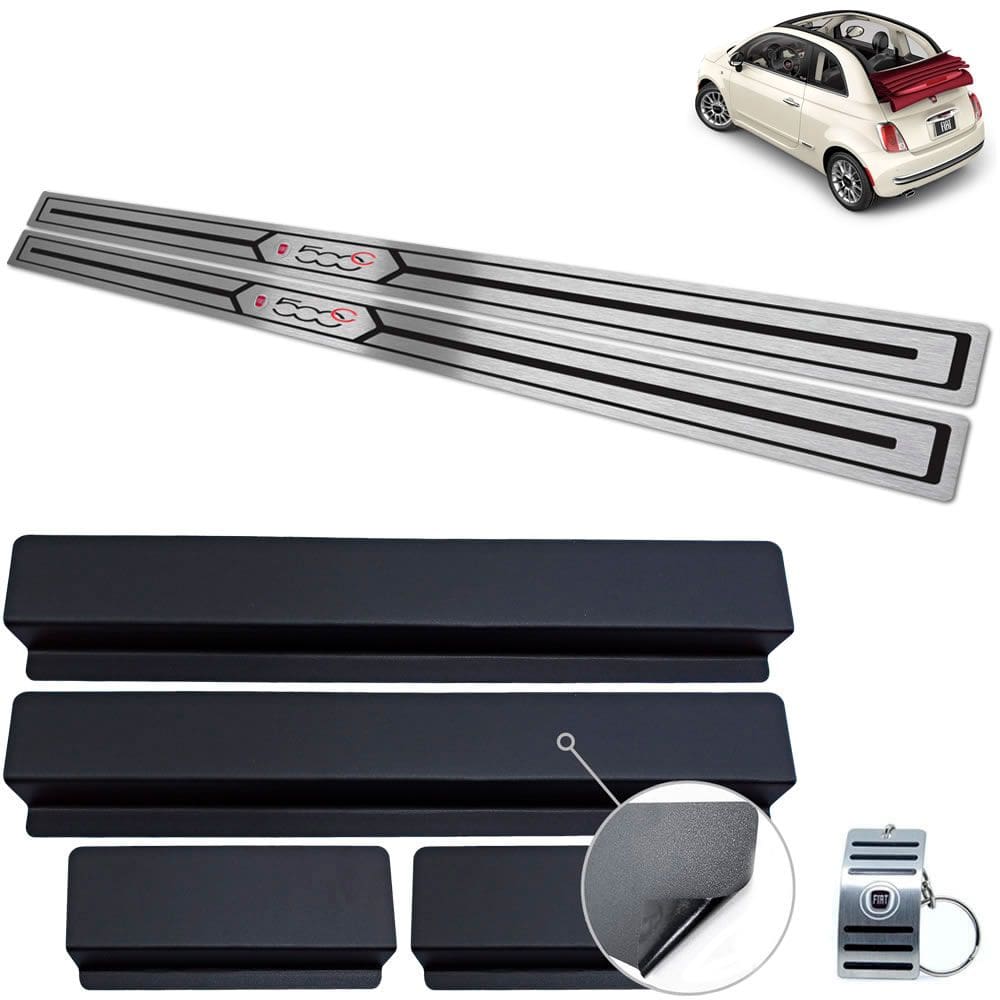 Soleiras Preto Baixo Relevo Fiat 500 Cabrio 2012 A 2015