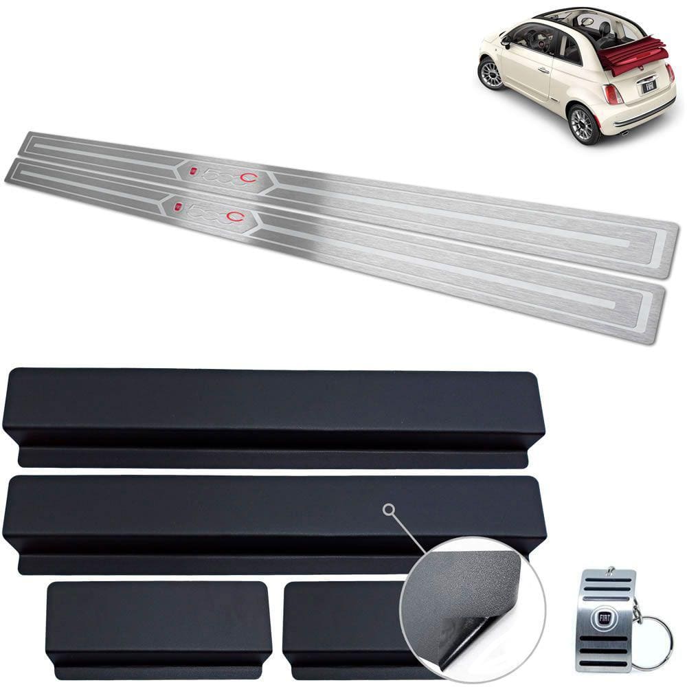 Soleiras Prata Baixo Relevo Fiat 500 Cabrio 2012 A 2015