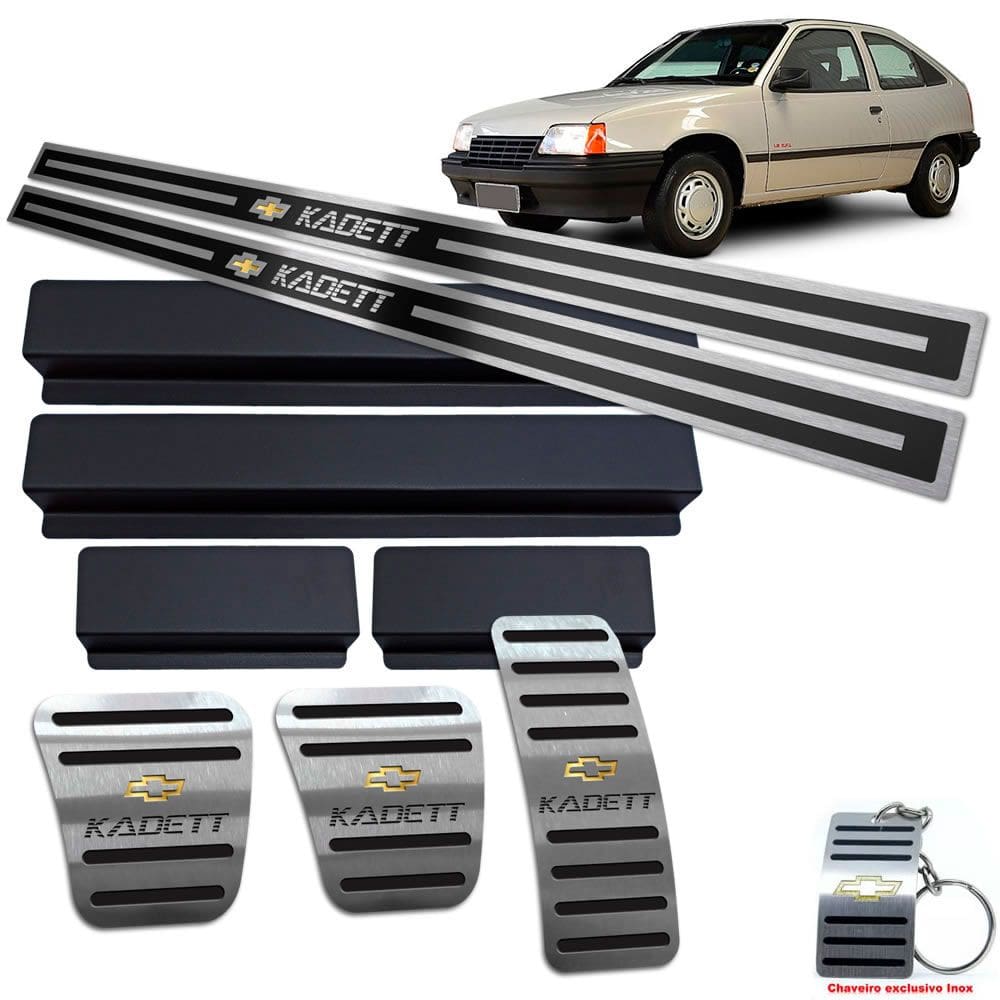 Pedaleira Manual Soleira Preto Alto Relevo Chevrolet Kadett