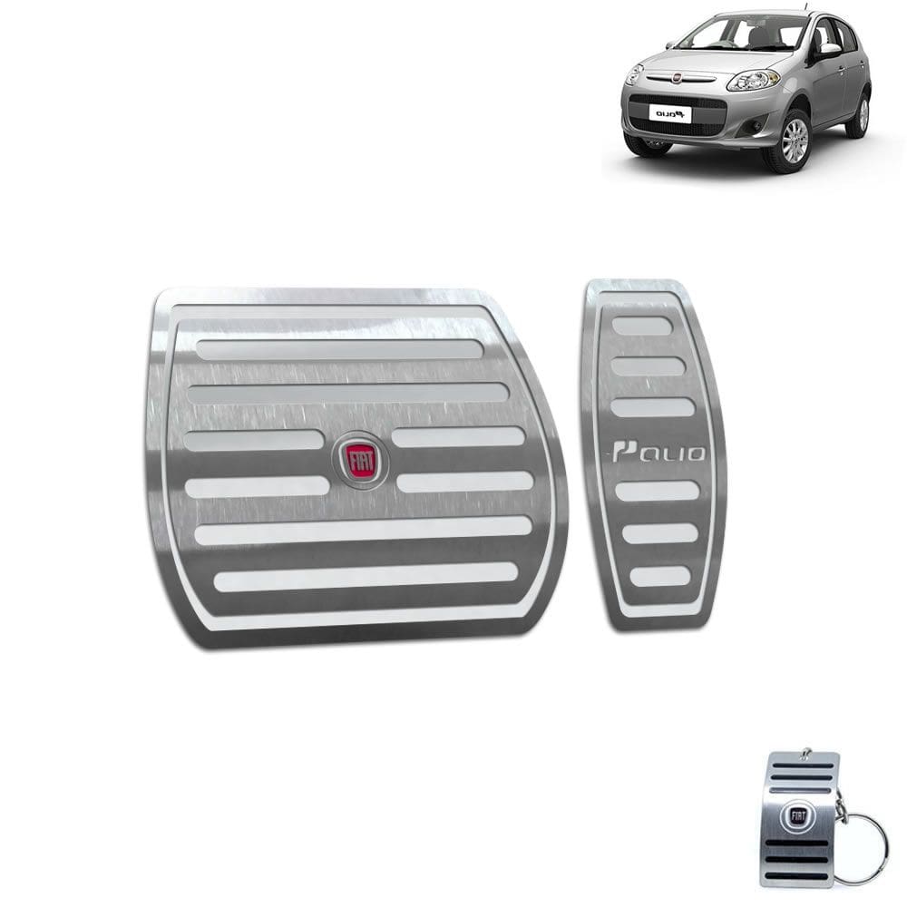 Pedaleira Automático Aço Inox Fiat Palio 2012 A 2017 Prata