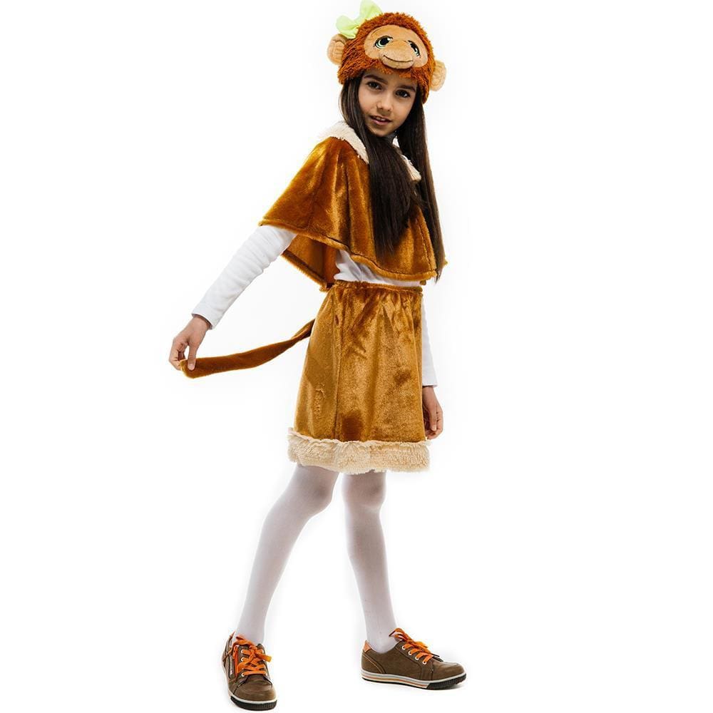Miss Macaco tamanho S 4/6 Plush Jungle Costume Dress-Up Play