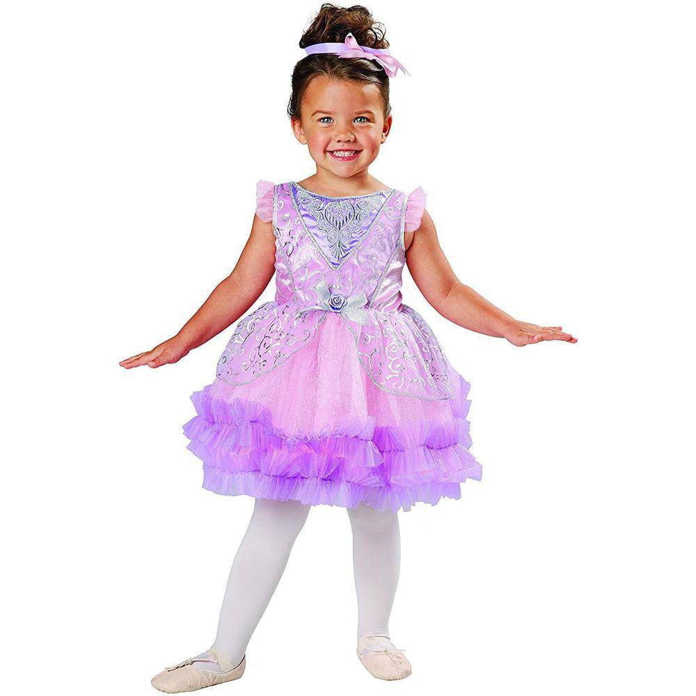 Bailarina Princess Girls tamanho 2-4T Salão de baile rosa Ruffle