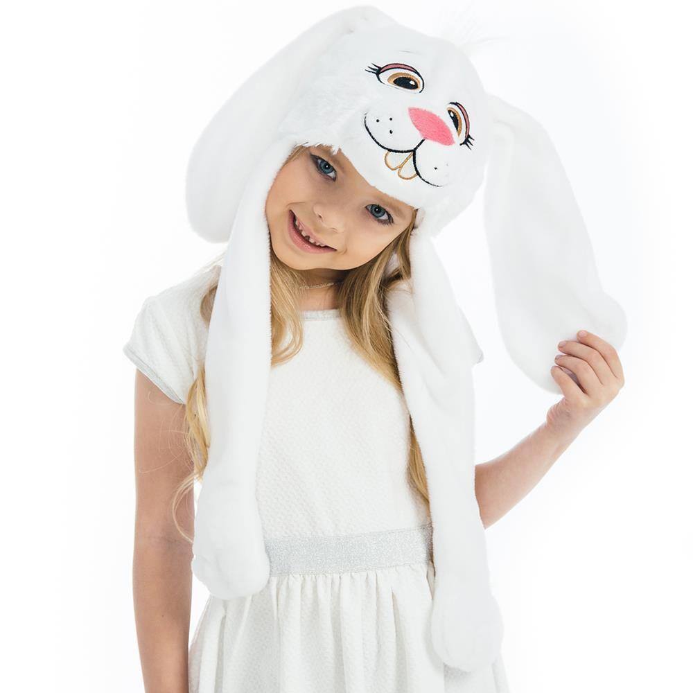 Coelho pelúcia headpiece crianças coelho branco dress-up jogar chapéu