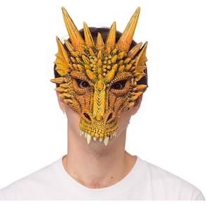 Mítico Laranja Dragão Máscara Supersoft Adulto Traje HMS