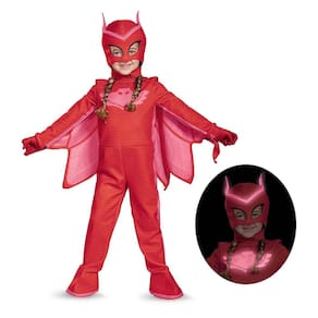PJ Máscaras Owlette tamanho S 2T Glow-in-Dark Traje Deluxe