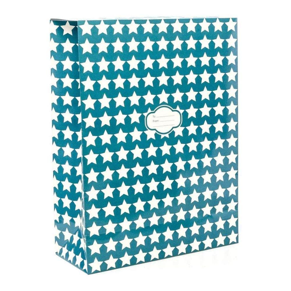 Pressie Bolsa Peel & Seal Gift Bag Blue Stars 12pk Pequeno