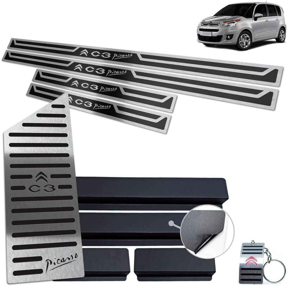 Descanso + Soleira Preto Alto Relevo Citroen C3 Picasso
