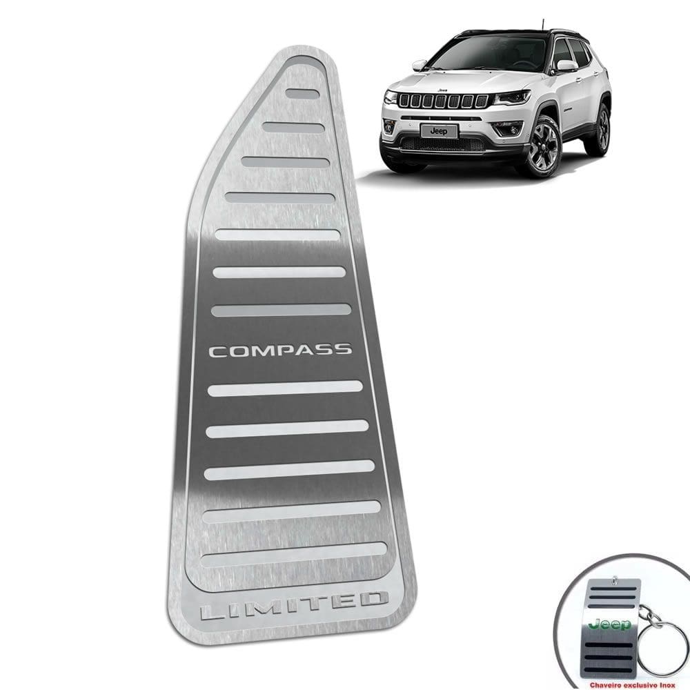Descanso De Pé Aço Inox Jeep Compass Limited Prata
