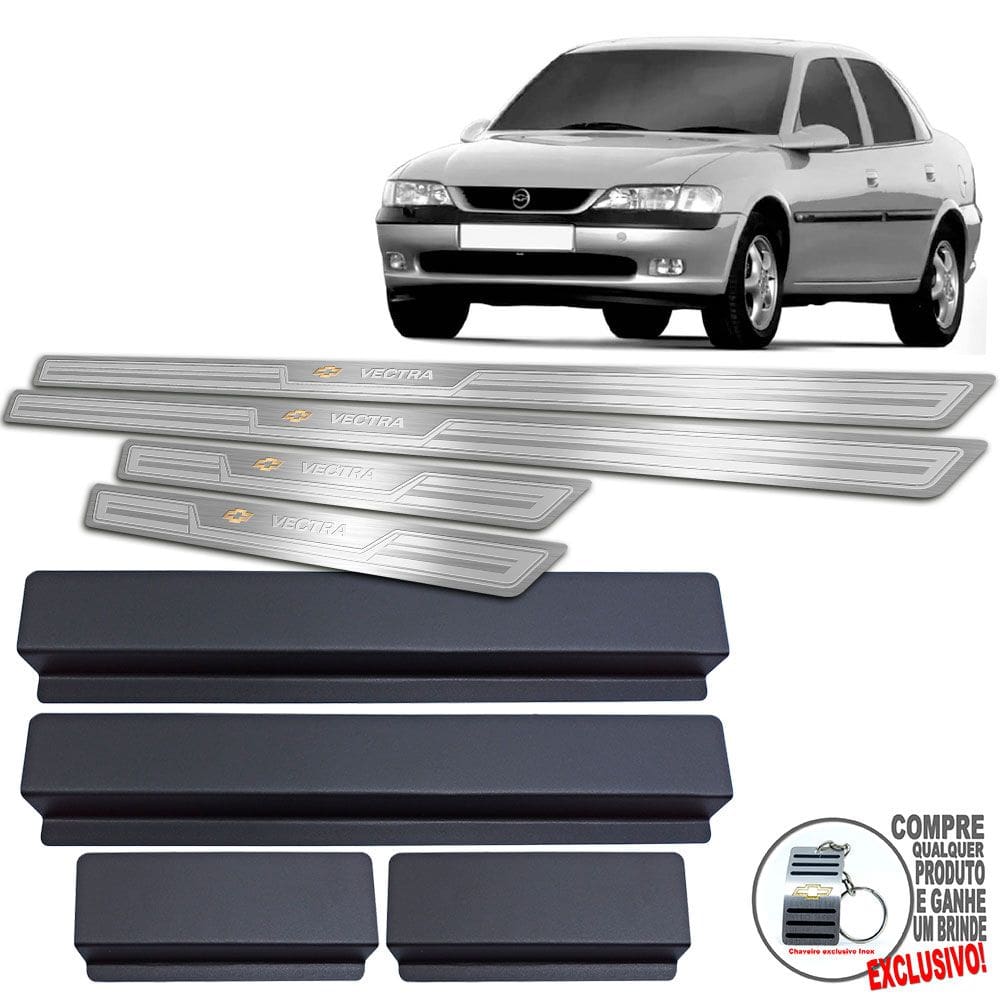 Soleiras Chevrolet Vectra 1996 A 2005 Prata Alto Relevo
