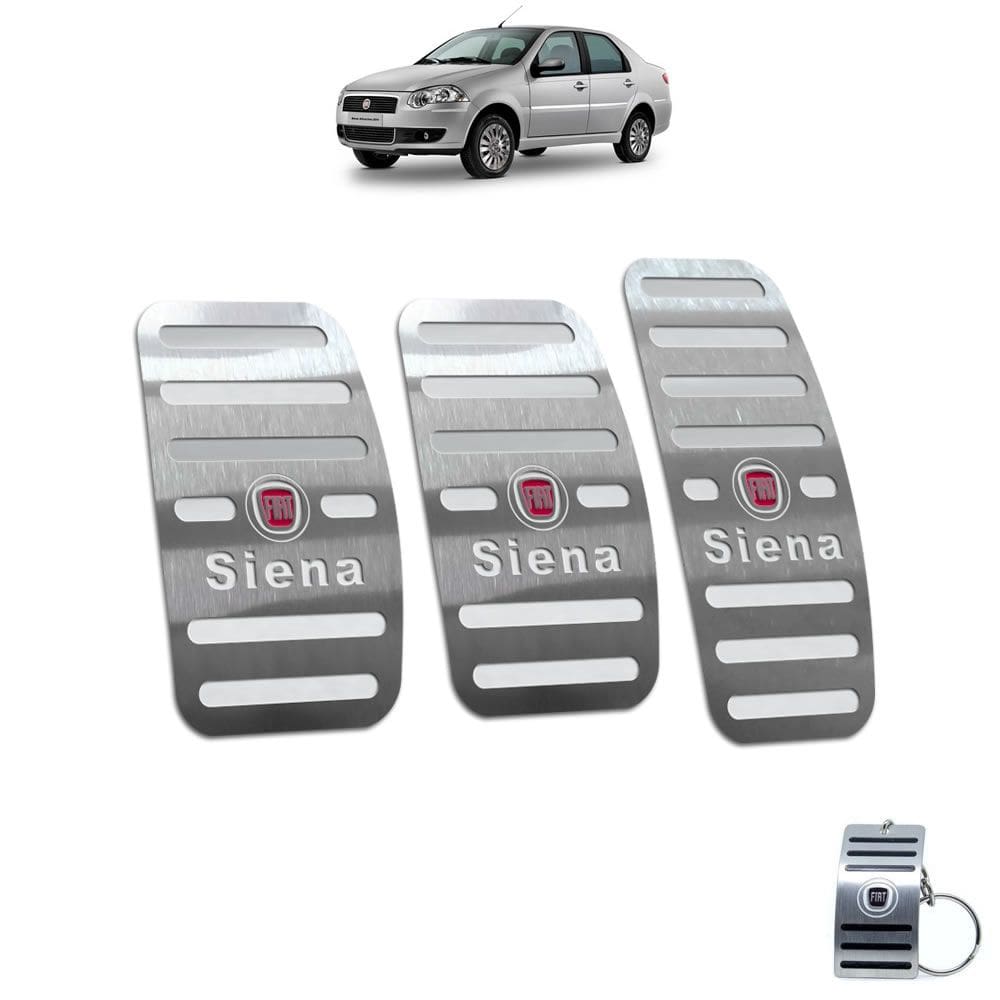 Pedaleira Manual Fiat Siena 1997 A 2012 Aço Inox Prata