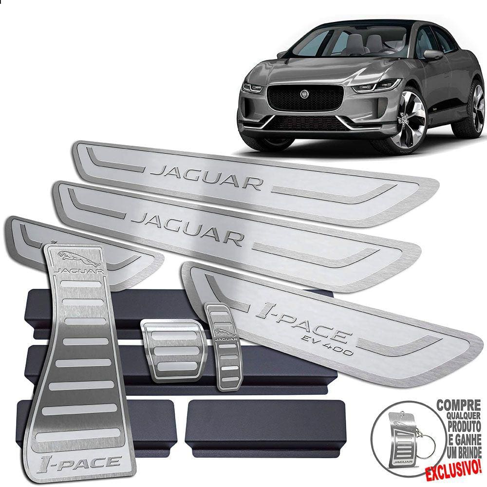 Descanso Pedaleira Soleira Jaguar I-Pace 2019 A 2021 Prata