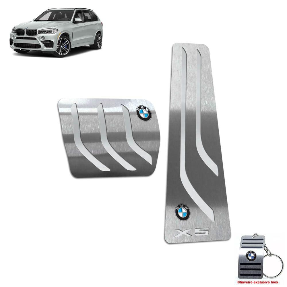 Pedaleira Automático Em Inox Bmw X5 2015 A 2021 Prata