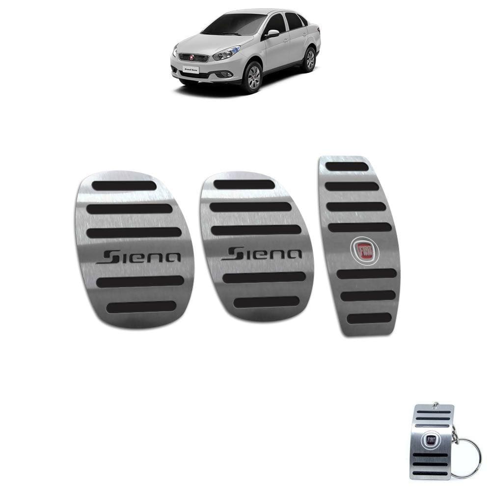 Pedaleira Manual Fiat Siena 2013 A 2016 Em Inox Preto