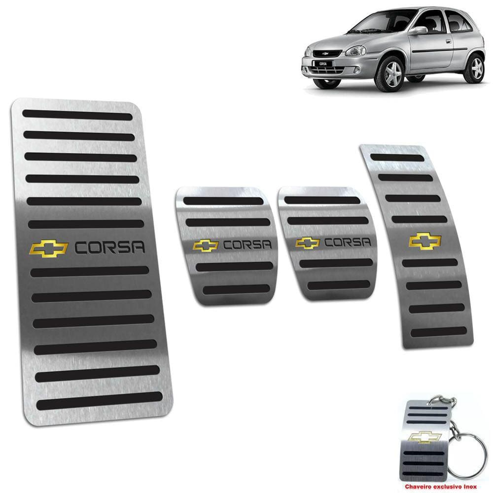 Kit Pedaleira + Descanso Chevrolet Corsa 1994 2001 Preto