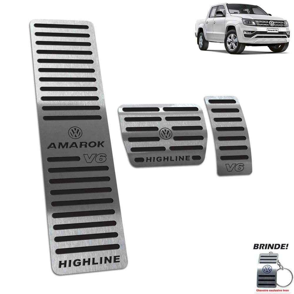 Descanso + Pedaleira Amarok V6 Highline 2018 a 2020 Preto