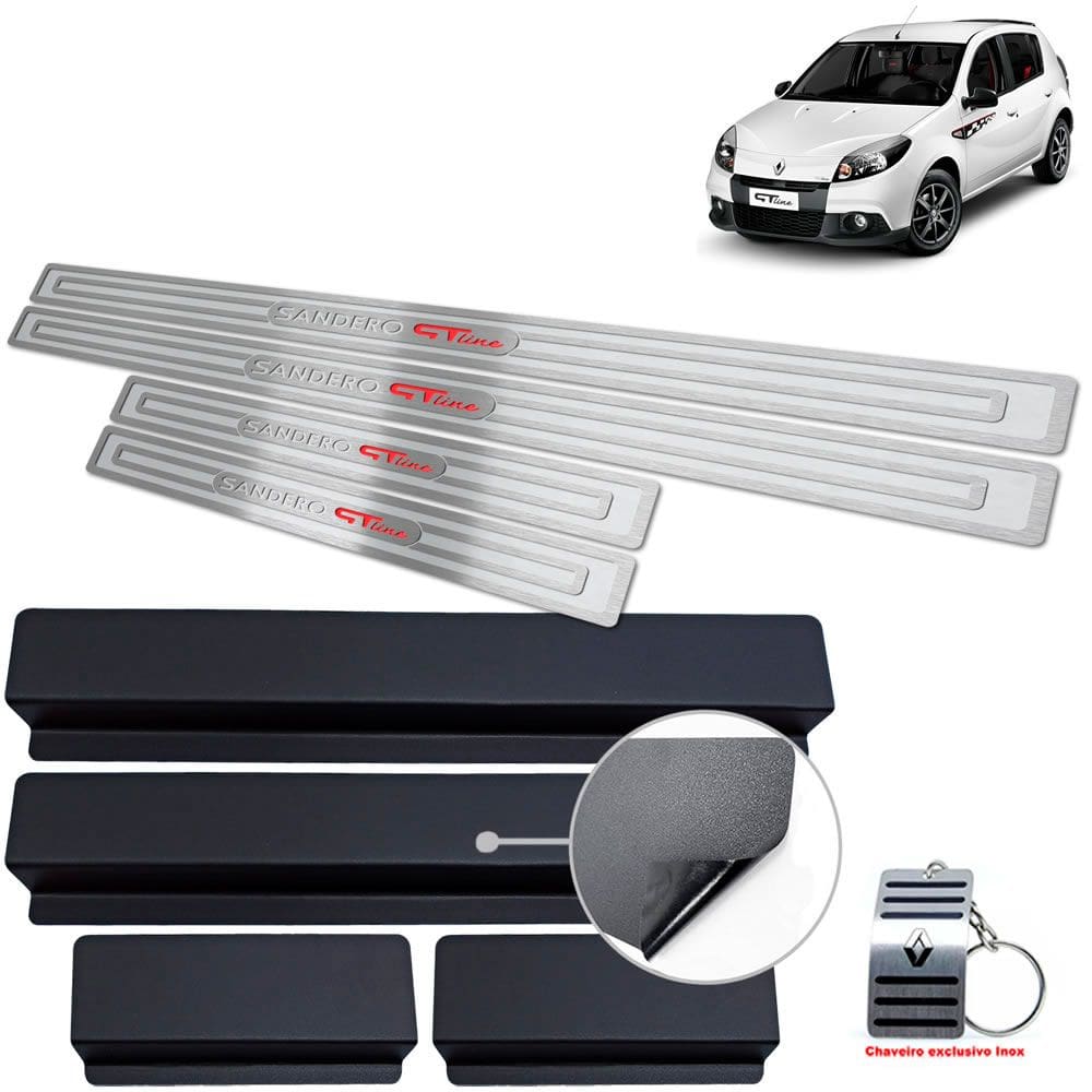 Soleiras Sandero Gt Line 2008 A 2013 Prata Alto Relevo